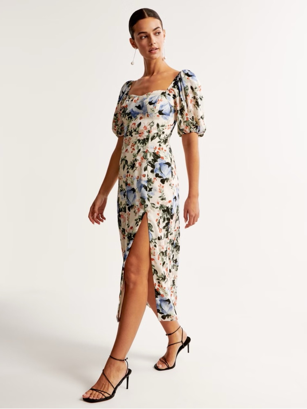 Abercrombie & Fitch Camille Puff Sleeve Midi Dress